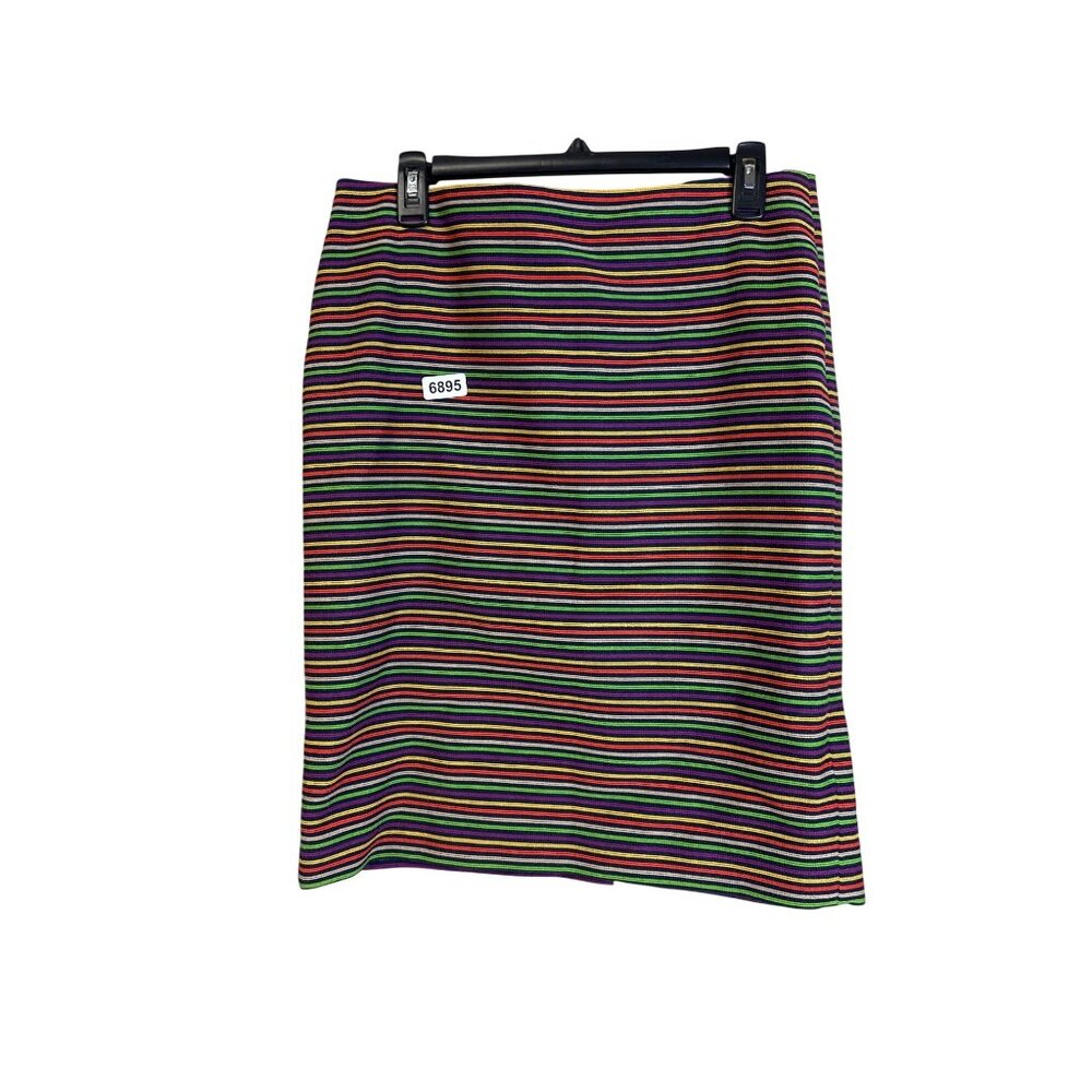 Talbots size 10 stripped multicolored midi skirt